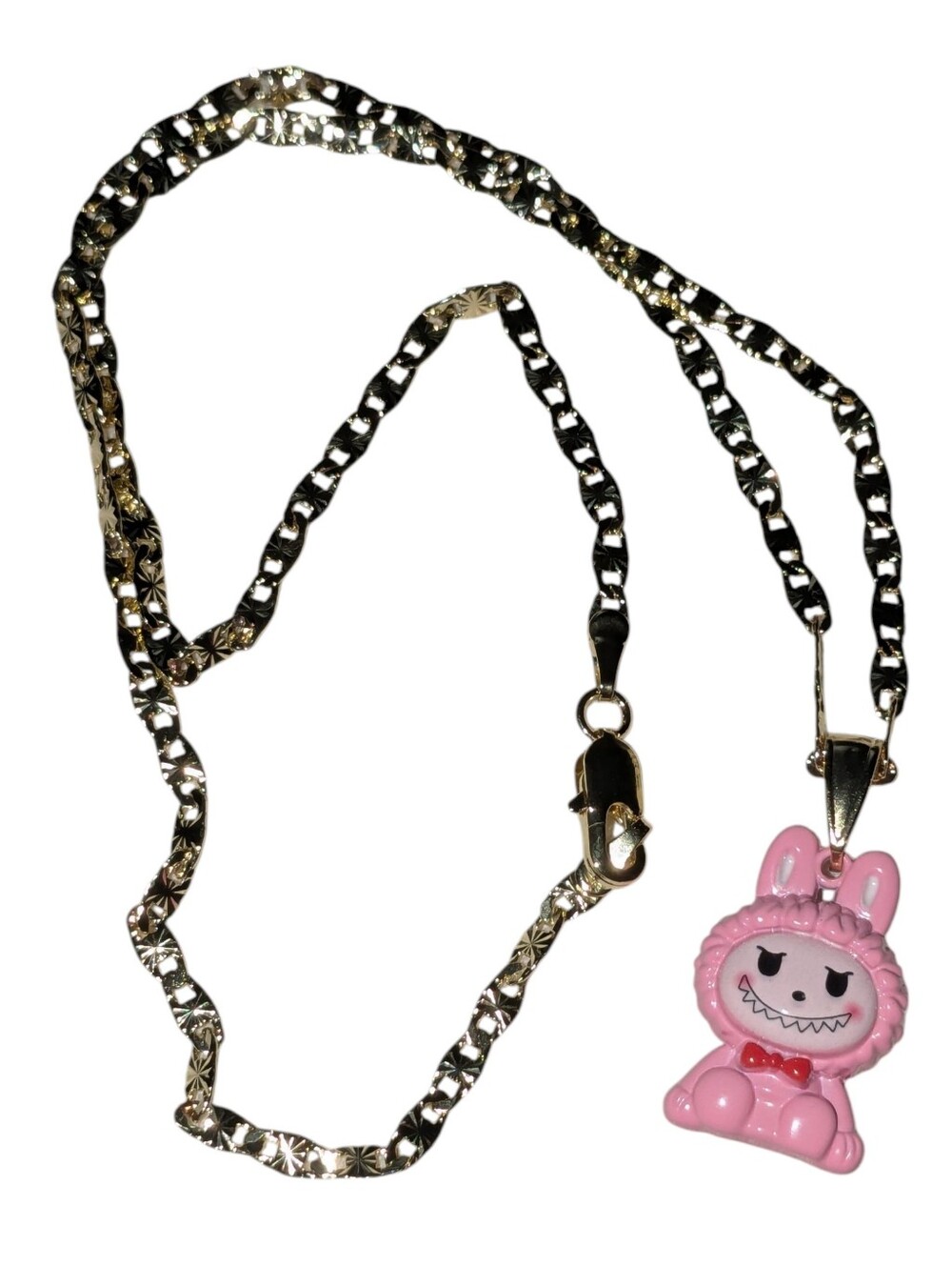 Gold Plated Labubu Pendant Necklace